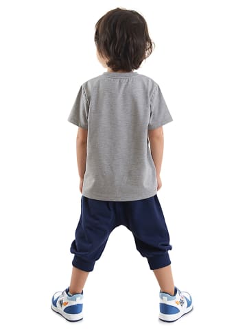 Denokids 2-delige outfit "Sloth" grijs/donkerblauw