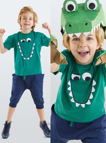 Denokids 2tlg. Outfit "Funny Dino" in Grün/ Dunkelblau
