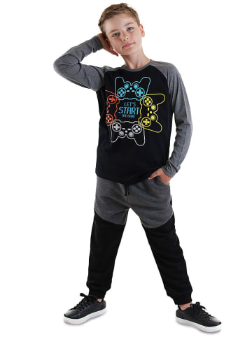 Denokids 2tlg. Outfit in Schwarz/ Grau