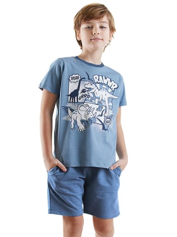Denokids 2-delige outfit lichtblauw/blauw