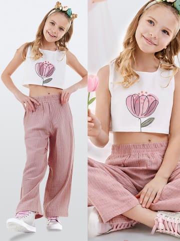 Denokids 2tlg. Outfit in Weiß/ Rosa