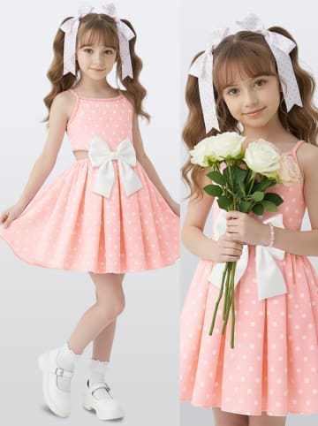 Denokids Kleid in Rosa/ Weiß