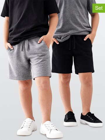 Denokids Szorty (2 pary) w kolorze czarnym i szarym