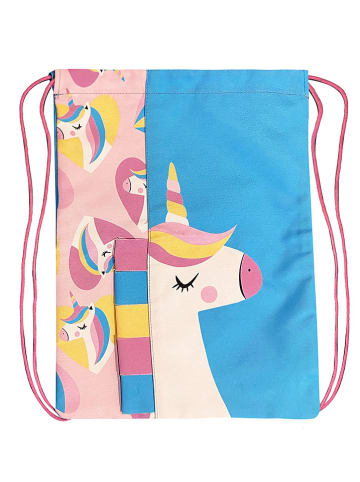 Denokids Sportbeutel in Hellblau/ Rosa - (B)32 x (H)40 cm