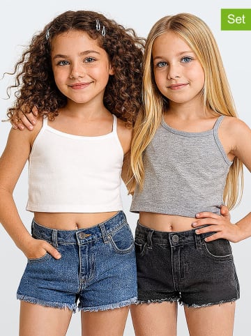 Denokids Topy (2 szt.) w kolorze szarym i białym