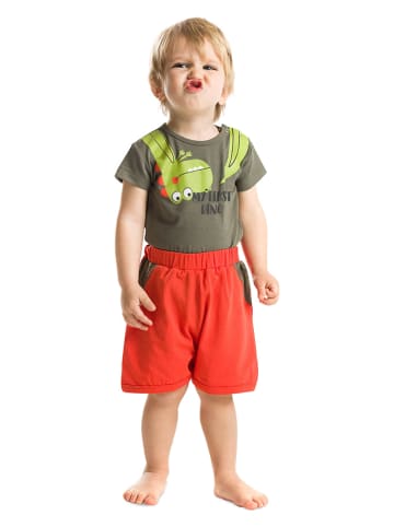 Denokids 2tlg. Outfit in Khaki/ Rot