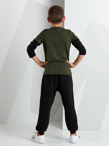 Denokids 2-delige outfit "RS" kaki/zwart