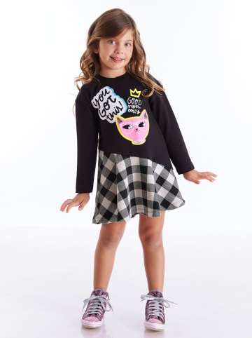 Denokids Sukienka "Kitten" w kolorze czarno-białym