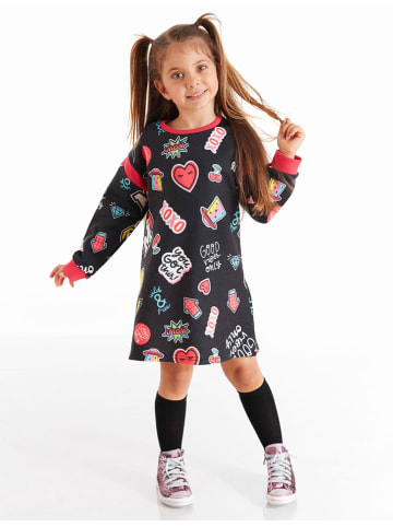 Denokids Kleid "Good Vibes" in Schwarz/ Bunt