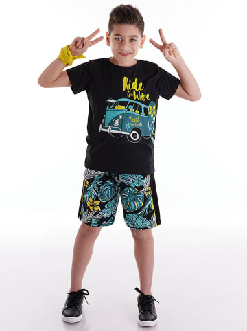 Denokids 2-delige outfit "Hawaii" zwart/blauw