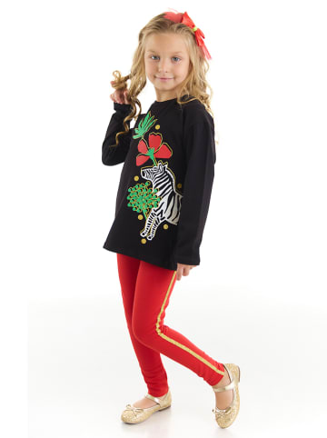 Denokids 2-częściowy zestaw "Zebra Girl" w kolorze czarno-czerwonym