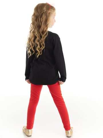 Denokids 2tlg. Outfit "Zebra Girl" in Schwarz/ Rot