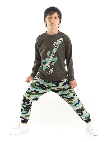 Denokids 2tlg. Outfit "Camo Guitar" in Khaki/ Hellblau