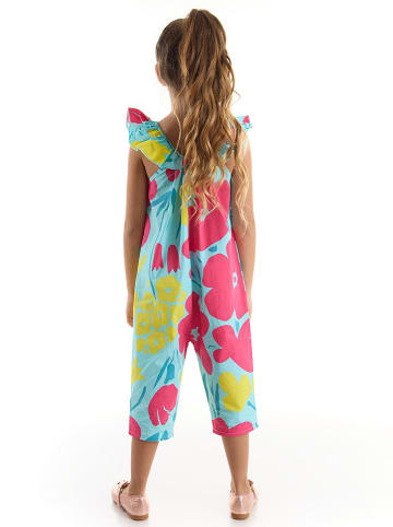Denokids Jumpsuit "Flower Garden" blauw/roze