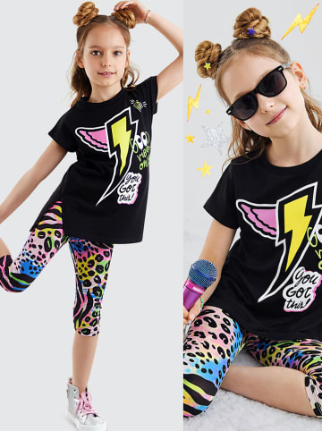 Denokids 2tlg. Outfit "Good Vibes" in Schwarz/ Bunt