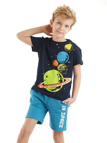 Denokids 2-delige outfit "Planets" zwart/lichtblauw