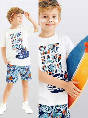 Denokids 2-częściowy zestaw "Surf" w kolorze białym ze wzorem