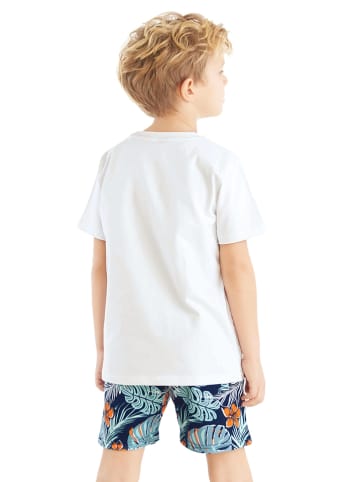 Denokids 2-delige outfit "Surf" wit/meerkleurig