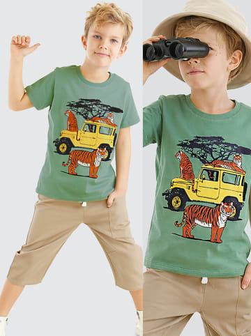 Denokids 2-delige outfit "Safari" groen/beige