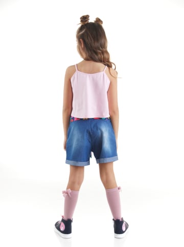 Denokids 2tlg. Outfit "Cat in Flowers" in Rosa/ Blau