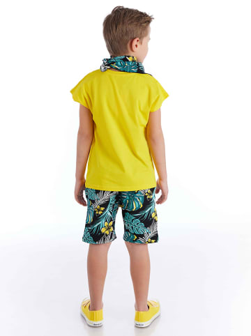 Denokids 3-delige outfit geel/blauw