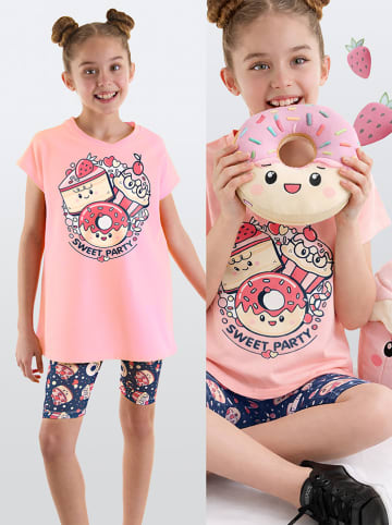 Denokids 2-częściowy zestaw "Sweet Party" w kolorze jasnoróżowo-granatowym