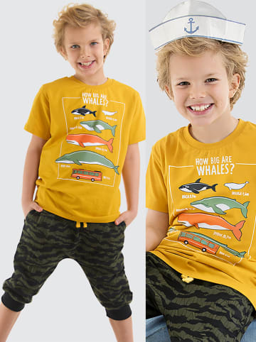 Denokids 2-częściowy zestaw "Whales" w kolorze żółto-antracytowym