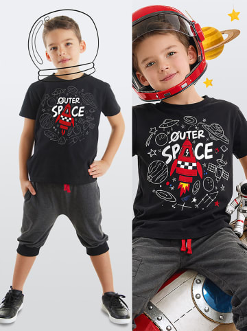 Denokids 2tlg. Outfit "Space Rocket" in Schwarz/ Anthrazit