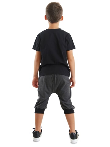 Denokids 2-delige outfit: "Space Rocket" zwart/antraciet