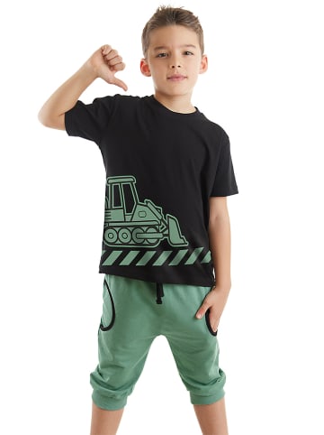 Denokids 2-delige outfit zwart/turquoise