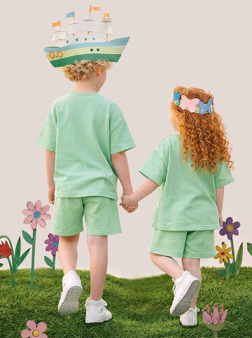 Denokids 2-delige outfit groen