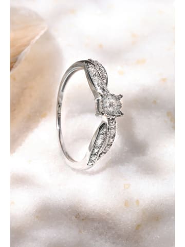 ATELIER DU DIAMANT Witgouden ring "Eclat joli" met diamanten