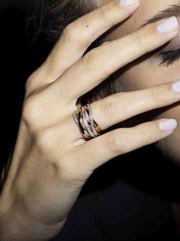 ATELIER DU DIAMANT Gouden ring "Méli-mélo scintillant" met diamanten