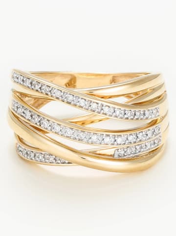 ATELIER DU DIAMANT Złoty pierścionek "Méli-mélo scintillant" z diamentami