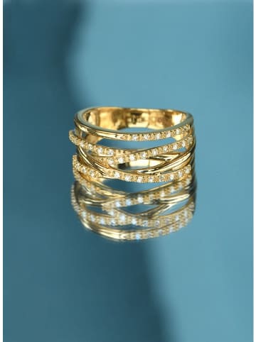 ATELIER DU DIAMANT Złoty pierścionek "Entrelacs Eternel" z diamentami