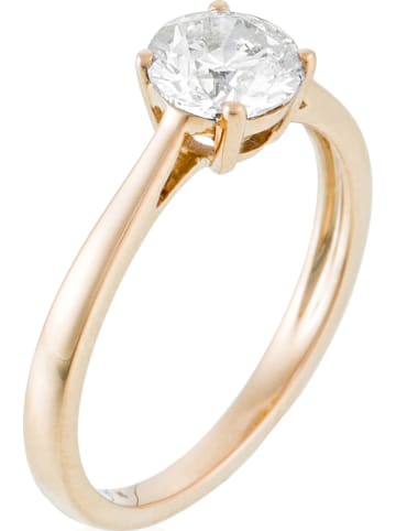 ATELIER DU DIAMANT Złoty pierścionek "Solitaire Impérial" z diamentem