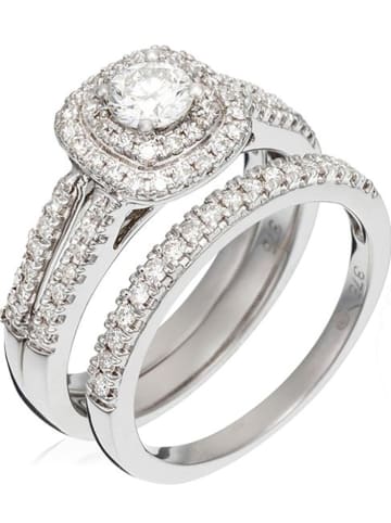 ATELIER DU DIAMANT Weißgold-Ring "Duo de Bagues Carré Passion" mit Diamanten