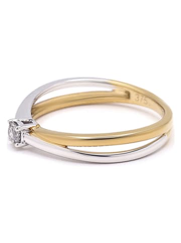 ATELIER DU DIAMANT Gold-/ Weißgold-Ring "Solitaire Bi or" mit Diamanten