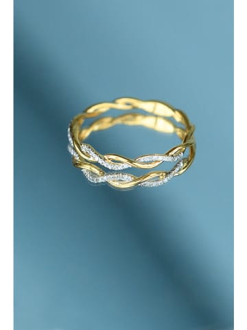 ATELIER DU DIAMANT Złoty pierścionek "Entortillement" z diamentami