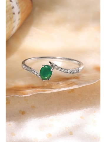 ATELIER DU DIAMANT Weißgold-Ring "Belle Emeraude" mit Diamanten