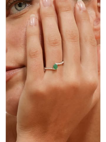 ATELIER DU DIAMANT Weißgold-Ring "Belle Emeraude" mit Diamanten