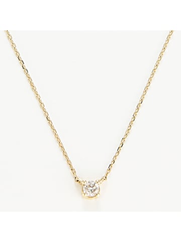 ATELIER DU DIAMANT Gouden ketting "Solitaire" met diamant - (L)42 cm