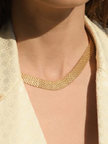ATELIER DU DIAMANT Gold-Halskette "Maille Plate" - (L)42 cm