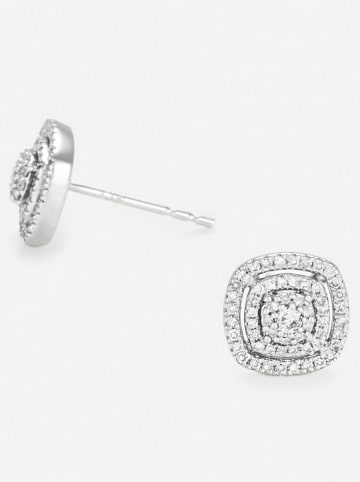 ATELIER DU DIAMANT Witgouden oorstekers "Carré richesse" met diamanten