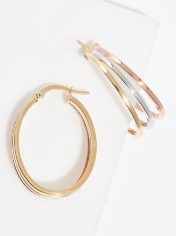 ATELIER DU DIAMANT Gelb-/Rosé-/Weißgold-Creolen "Rica"