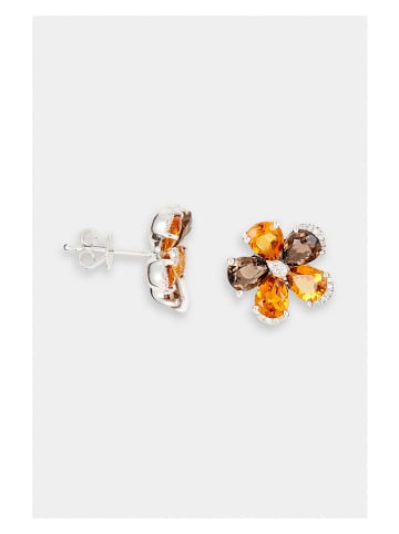 ATELIER DU DIAMANT Weißgold-Ohrstecker "Denise" mit Diamanten und Edelsteinen