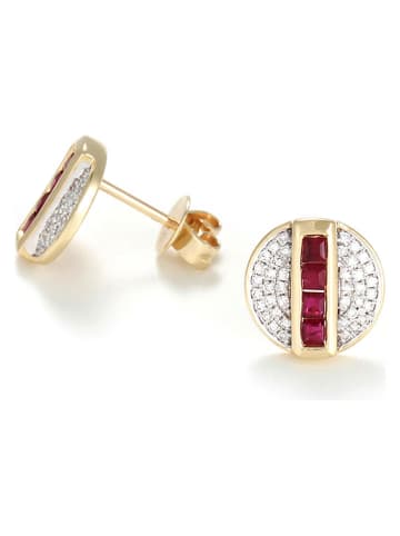ATELIER DU DIAMANT Gold-Ohrstecker "Raliona" mit Diamanten und Edelsteinen