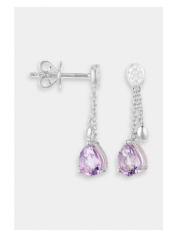 ATELIER DU DIAMANT Witgouden oorstekers "Lilona" met diamanten en edelstenen