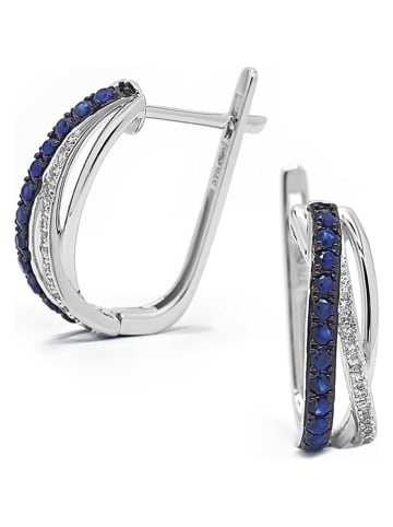 ATELIER DU DIAMANT Weißgold-Ohrringe "Splendeur de Saphir" mit Diamanten und Edelsteinen