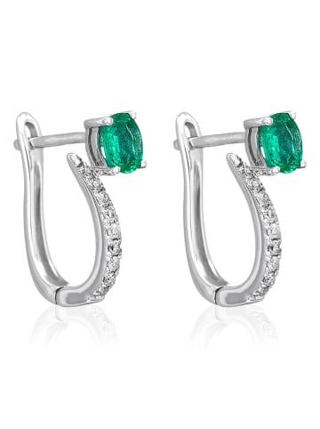 ATELIER DU DIAMANT Weißgold-Ohrstecker "Belle Emeraude" mit Diamanten